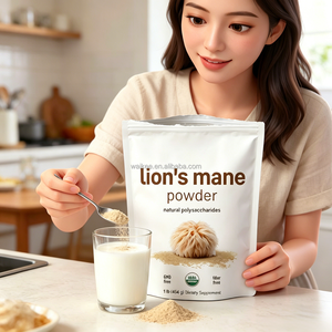 Marca Privada, Polvo de Melena de León 100% Natural, Rico en Polisacáridos, Superalimento, Compra al por Mayor, Sin Aditivos, 454g 1lb - Product Image 1
