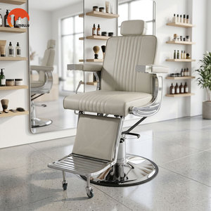 Sillón de Barbería Moderno Gris <span class=keywords><strong>para</strong></span> Salón de Belleza, <span class=keywords><strong>Reclinable</strong></span>, con Bomba de Alta Resistencia - Product Image 1