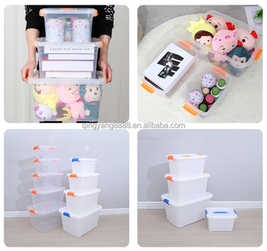Nhựa Trong Suốt Lưu Trữ Thùng Hộp Với Nắp Đậy Công Suất Lớn Stackable Organizer <span class=keywords><strong>Container</strong></span> Cho Quần Áo Đồ Chơi Nhà Sử Dụng - Product Image 6