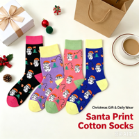 Chaussettes en coton à motif de Père Noël pour Noël, chaussettes unisexes tendance pour les fêtes, logo personnalisé OEM