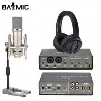 Micrófono de Condensador USB OEM, Set de Podcasting de Escritorio, Equipo de Grabación de Estudio, Cancelación de Ruido, Altavoces de Monitor de 5 Pulgadas