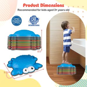Pietre di Equilibrio Antiscivolo per Bambini dai 3 <span class=keywords><strong>Anni</strong></span> in Su, Percorsi a Ostacoli per <span class=keywords><strong>Giochi</strong></span> di Coordinazione, Giocattoli Sensoriali Impilabili per Interni ed Esterni - Product Image 6