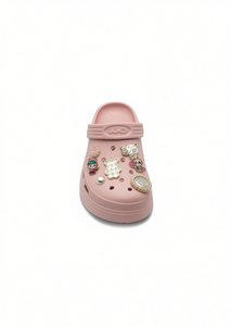 Sandali Zoccoli per Bambini con Spille Animate, Misura 23, Rosa, Punta Rotonda, Slip-On, Suola in EVA, Scarpe Casual - Product Image 1