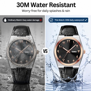 Orologio con Cinturino in Pelle Arabo Personalizzato con Logo, Orologi all'Ingrosso a Prezzo Conveniente, Design Classico di Lusso, Orologio di Alta Qualità per Uomo - Product Image 5