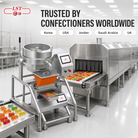 Machine de dépose de bonbons gélifiés pour atelier de chocolaterie et confiserie en démarrage, 10 buses, trémie de 12 L, contrôle PLC automatique, acier de qualité alimentaire
