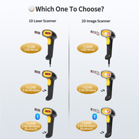 YJFIRST Stock Jaune Barcode Scanner Pistolet avec Balayage 2D pour la Logistique USB/BT/Sans Fil 300 Scans/Sec