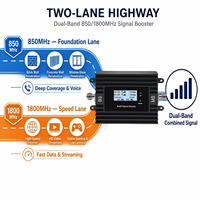 Amplificateur de signal EasyBoost 850 1800MHz 2G 3G 4G 5G, répéteur cellulaire GSM à gain élevé de 72 dB, couverture de 500 m², surveillance par application Tuya