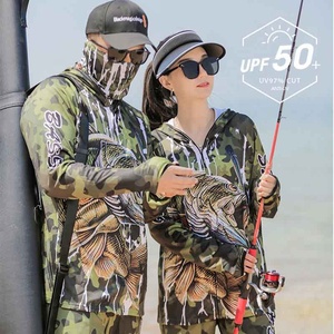 Personnalisé UPF 50 + polyester Camo Print dry-fit chemises de pêche à capuche à manches longues <span class=keywords><strong>t</strong></span>-<span class=keywords><strong>shirt</strong></span> de pêche <span class=keywords><strong>Anti</strong></span> <span class=keywords><strong>UV</strong></span> costume de pêche en plein air - Product Image 2