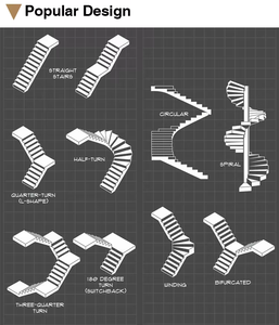 Indoor galleggiante in legno massello di quercia pedane scale a chiocciola diritte pavimenti per uso domestico e alberghiero - Product Image 6