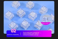 Glaçons LED lumineux activés par l'eau, multicolores, clignotants, en plastique, pour la décoration de bars, de KTV, de fêtes et comme jouets de bain pour bébés