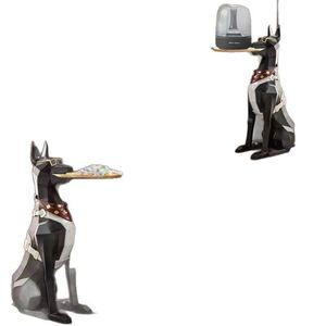 Large Light Resin Doberman Dog Butler Sculpture - Floor-Standing Home Decor - Product Image 4