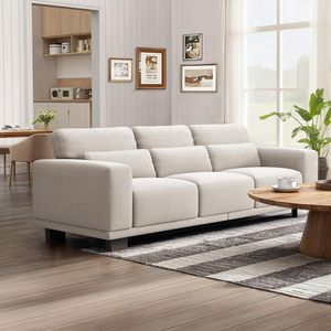 Sofá moderno de <span class=keywords><strong>3</strong></span> <span class=keywords><strong>plazas</strong></span> para sala de estar Sofá cómodo con asientos profundos Cojín de apoyo y reposabrazos anchos - Product Image 1