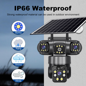 15MP năng lượng mặt trời thông minh Net máy ảnh V380 3 ống kính năng lượng mặt trời PTZ CCTV Mạng Máy ảnh 4G Thẻ Sim ba ống kính 15 mipels Pin an ninh máy ảnh - Product Image 3