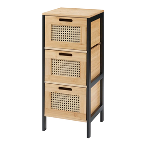 Combohome Gabinete <span class=keywords><strong>de</strong></span> inodoro Sobre el inodoro Gabinete alto <span class=keywords><strong>para</strong></span> almacenar <span class=keywords><strong>toallas</strong></span> <span class=keywords><strong>de</strong></span> papel higiénico <span class=keywords><strong>Baño</strong></span> MDF Bambú Ratán - Product Image 6