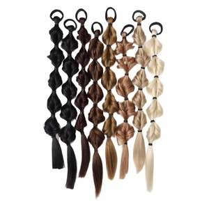 Perruque queue de cheval dégradée sur mesure avec style tressé, cheveux en fibre haute température pour usage général - Product Image 4