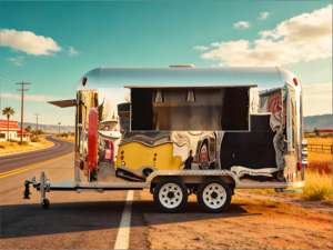 Remolque de <span class=keywords><strong>Pollo</strong></span> Jamaicano Asado con Ahumador de Leña de Pimento y Olla para Guisar Arroz y Guisaros, para Festivales, con <span class=keywords><strong>Salsa</strong></span> Scotch Bonnet - Product Image 1