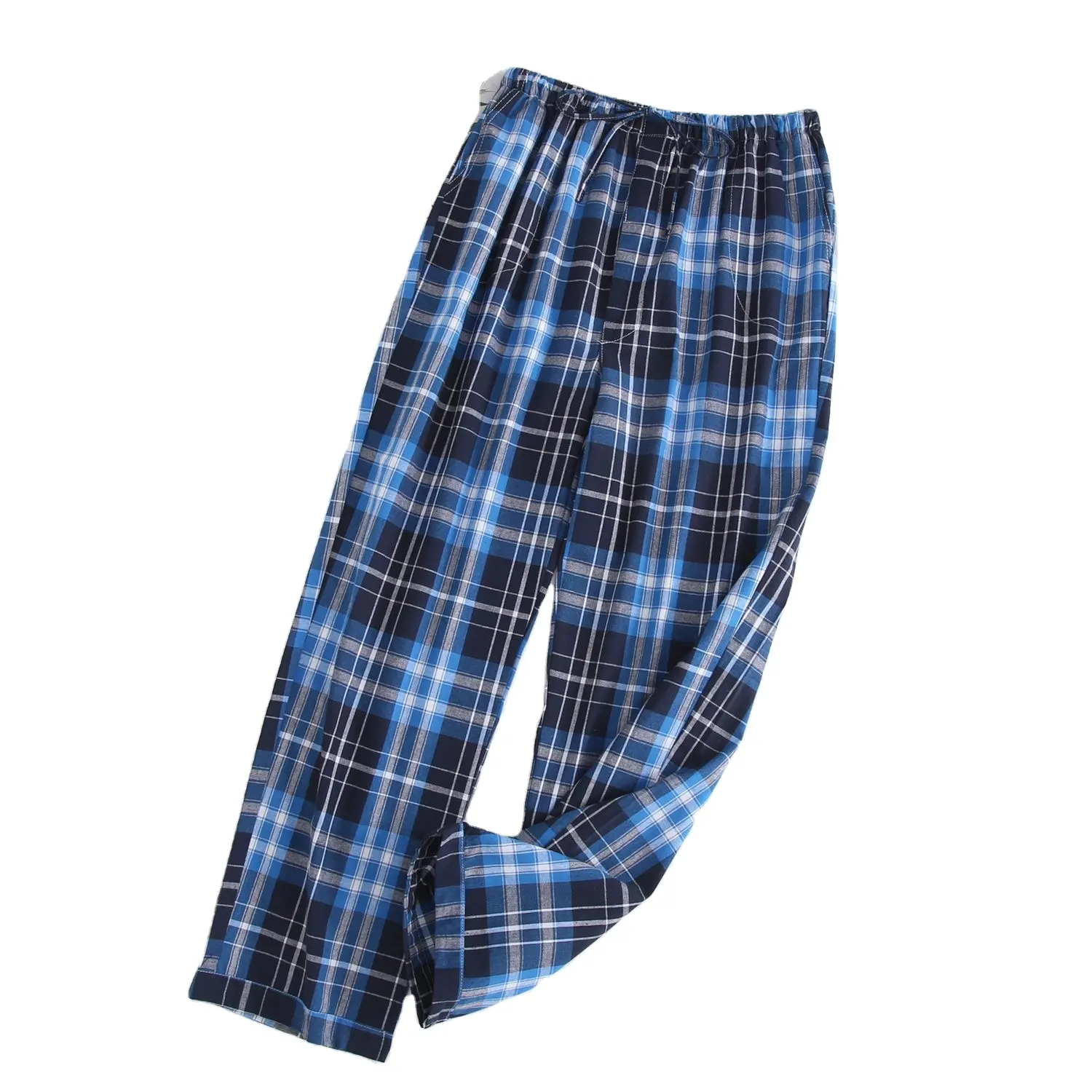 Men's Cotton Plaid Printing Pajama Pants Straight Fit Woven Sleep Bottoms Fashion Style