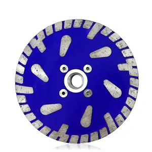 4.5inch 115mm Water Drop Hot Press Turbo Rim Diamond Saw Blade Cutting&Grinding Disc with M14 Aluminum Flange
