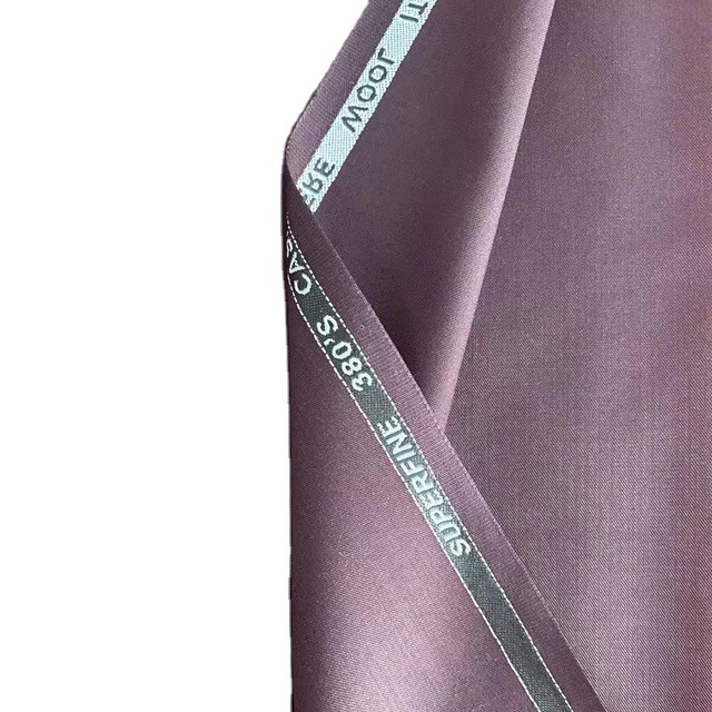 Hot Selling TR Wool Fabrics 80/20 English Selvedge Shiny Italy Plain Dyed Cashmere Woven Fabric for Men's Suit Lining
