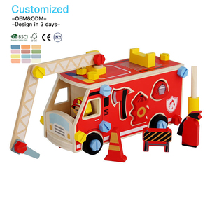 EUDLAND OEM ODM Juguete Educativo Temprano para Niños, Bloques de Madera Cognitivos para Niños Pequeños, Vehículo de Ensamblaje con Tuercas y Tornillos Montessori - Product Image 1