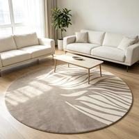 Tapis personnalisé en velours à motifs abstraits de feuilles, tufté à la main, imprimé à la machine, gris et blanc, moderne et minimaliste, pour salon, chambre, hôtel, maison