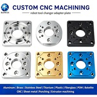 Plaque d'adaptation de changeur d'outils robotisé usinée CNC en aluminium 6061 sur mesure, plaque de connexion à bride pour effector final de bras robotisé industriel