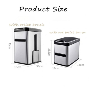 <span class=keywords><strong>Poubelle</strong></span> automatique intelligente en acier inoxydable de 7 L avec capteur, seau intérieur en PP, ensembles de brosses de toilette, poubelles pour la <span class=keywords><strong>cuisine</strong></span> - Product Image 3