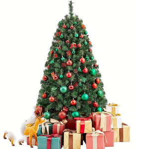 Sapin de Noël artificiel Arbre de Noël vert Sapin de Noël éclairé en PVC PE - Product Image 4