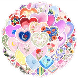 Autocollants Cœur Saint-Valentin Multi-Designs, Décalcomanies en Vinyle Imperméables pour Ordinateur Portable, Téléphone, <span class=keywords><strong>Tablette</strong></span>, Autocollants Mignons pour Scrapbooking et Journal - Product Image 5