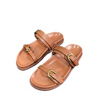 Mules et Sandales Plates de Luxe pour Femmes avec Boucles Métalliques – Chaussures Designer Personnalisées
