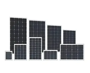 Modul PV efisiensi tinggi, panel surya kaca 10W 20W 30W 40W 50W 100W 120W 150W 200W 18V 36V untuk proyek luar ruangan