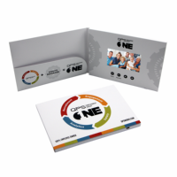 Panneau LCD IPS 4,3 pouces 16:9 pour cartes postales, triptychon vidéo, avec poches de transport pour livres de musique numériques et logos personnalisés