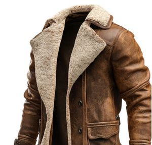 Nuova Giacca Lunga Invernale 2026 da <span class=keywords><strong>Uomo</strong></span> in Stile Retrò Europeo, in Camoscio <span class=keywords><strong>Marrone</strong></span> per Autunno/Inverno - Product Image 6