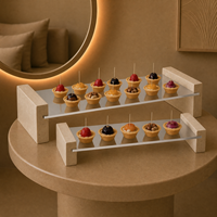 Support de service en résine, plateau à dessert, présentoir à 2 niveaux pour buffet, traiteur, comptoir de cuisine, table à manger, décoration intérieure