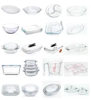 Juego de platos para horno de vidrio transparente, bandejas de vidrio para hornear, cazuela para hornear, Amazon Basics