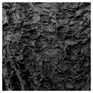 Tissu jersey texturé 3D en maille extensible noir irrégulier, effet vieilli et déchiré, pour robe de créateur avant-gardiste - Product Image 6
