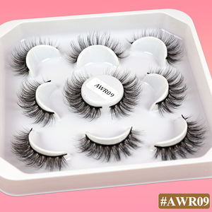 Abestyou 3d full strip faux mink 5 paia di capelli umani soffici morbidi naturali lunghi 10-15mm ciglia russe estensione ciglia all'ingrosso - Product Image 5