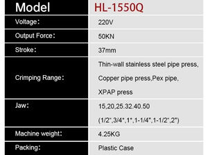 HEWLEE Pince de tuyau de pression électrique enfichable Presse de tuyau en acier inoxydable Pince de pression hydraulique enfichable Pince de tuyau de <span class=keywords><strong>gaz</strong></span> naturel - Product Image 4