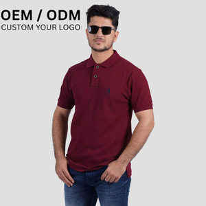 Vente en gros 100% coton T-shirts polo pour hommes OEM à manches courtes Vêtements décontractés Slim Fit Logo personnalisé Fabricant en gros - Product Image 3