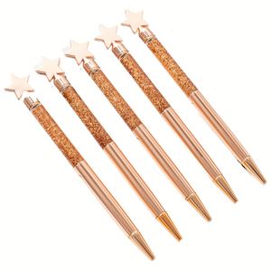 Custom Business 1.0mm Writing Width Star Glitter <b>Pen</b> New Design Cute Style Liquid Floating Gold Foil Metal <b>Ballpoint</b> <b>Pens</b> - Product Image 1