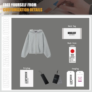 Luxury Cotton <strong>Fleece</strong> Streetwear Baggy <strong>Men</strong> <strong>Zip</strong> <strong>Hoodie</strong> Unisex Heavyweight Oversized Plain Boxy Cropped Fit <strong>Zip</strong> <strong>up</strong> <strong>Hoodie</strong> - Product Image 6