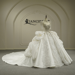 Gt26058 Modern Sweetheart Ball Gown Floor-Length Chapel Train Long Sleeve Backless <b>Wedding</b> Dress 100% Polyester Lace Plus Size - Product Image 3