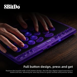 8BitDo Arcade <b>Controller</b> for Switch/<b>PC</b> Stick Gamepad Programmable Keys Game Accessories 80FG02 80FG02 <b>Wireless</b> Connection Enjoy - Product Image 3