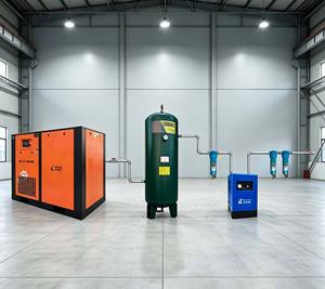 Compresor de Aire de Tornillo Industrial de Alta Eficiencia de 45 kW y 60 HP, Accionamiento Directo Rotatorio, Refrigerado por Aire, 7.0 m³/min, 0.8 MPa - Product Image 1