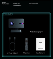 Projecteur extérieur P50 Android 11 1080P Mini Beamer Cinéma 2 Go 16 Go H713 WiFi pour jeux et voyages