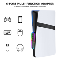 Plusieurs ports USB Type C avec charge rapide et pratique, 5 modes d'éclairage RVB, gain de place, haute compatibilité pour console de jeu PS5