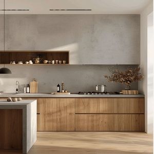 Diseño de fabricación de estilo de cocina de chapa de madera maciza de alta calidad, coctelera personalizada, armario de cocina moderno - Product Image 2