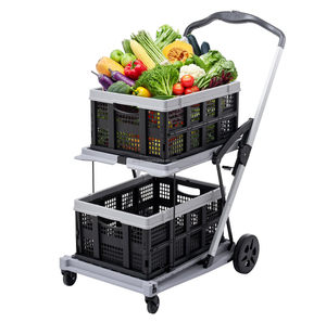Chariot de courses pliable en métal pour supermarché, chariot à main commercial - Product Image 1