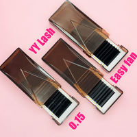 Plateaux de cils ultra-noirs velours ultra-mat avec base en soie pour volume intense