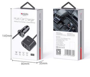 Caricabatterie da Auto Yesido Qc 3.0 Multiplo a 4 Porte con Doppia PD, Ricarica Rapida USB Tipo C per Telefono, Adattatore di Ricarica Veloce per Auto - Product Image 6
